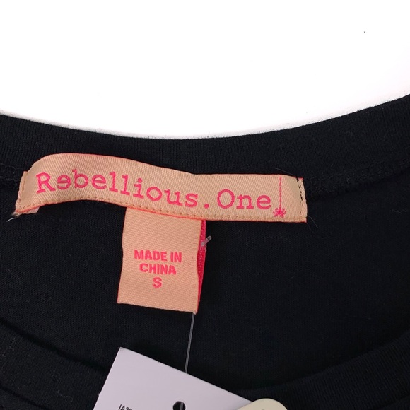 Not Your Baby Top Side Lace Up Black Graphic Tee S - Picture 6 of 7